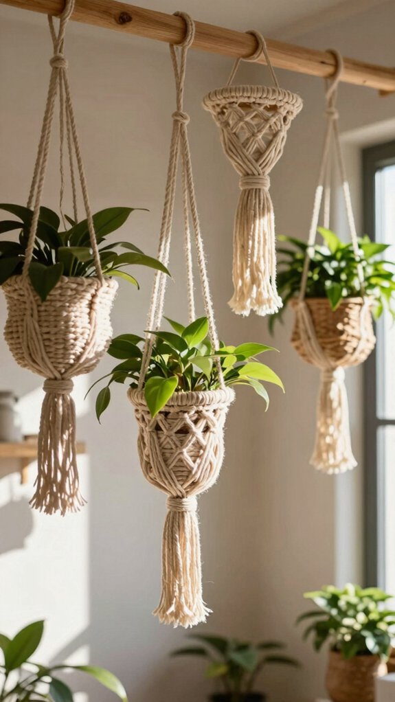 quick cozy neutral macram hangers