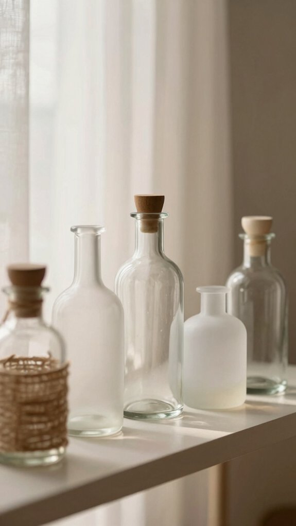 quiet glass jar shelf styling