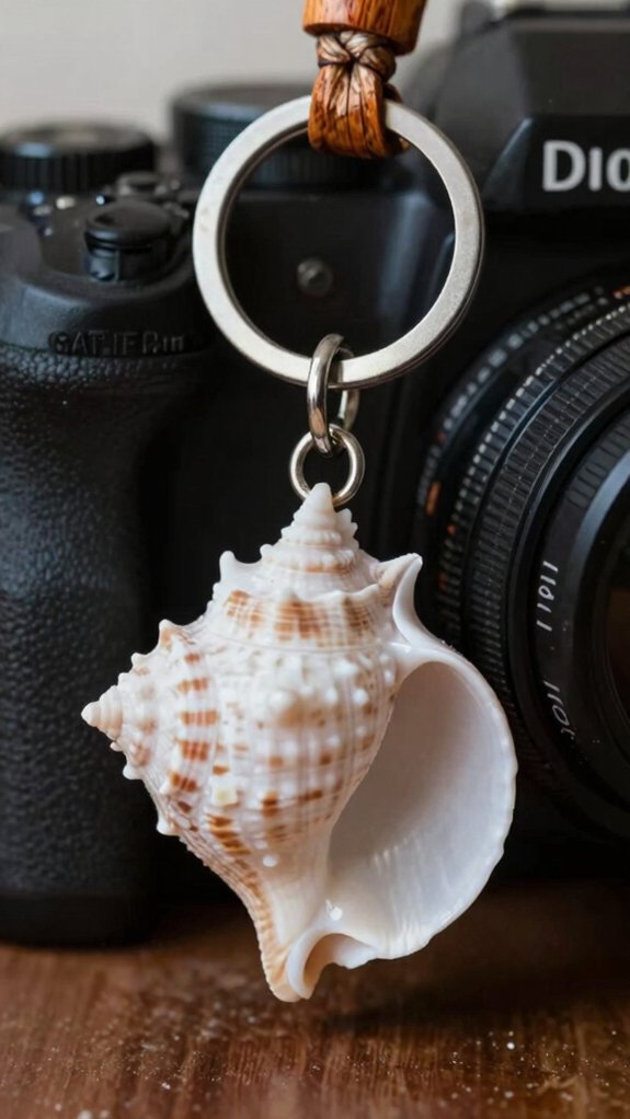 seashell beach keychain charm