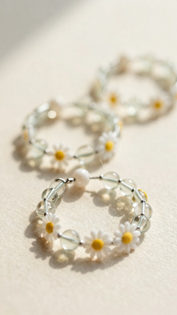 seed bead daisy chain ring