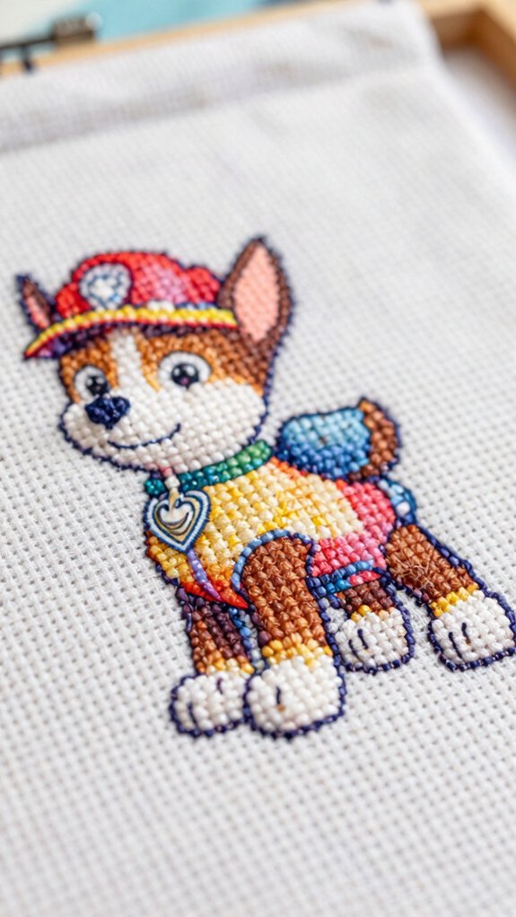 skye bright paw patrol stitching