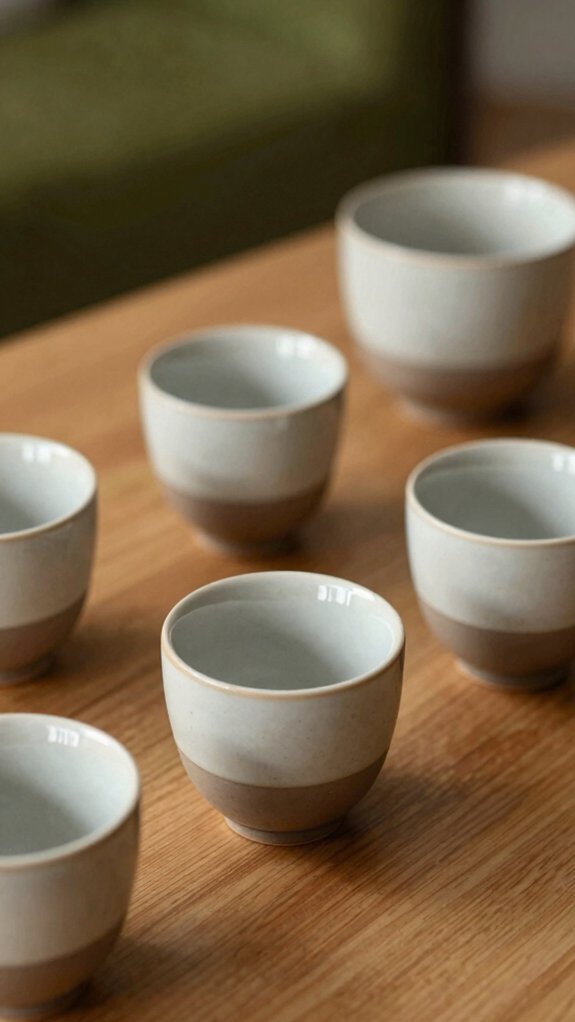 small scalloped espresso practice set