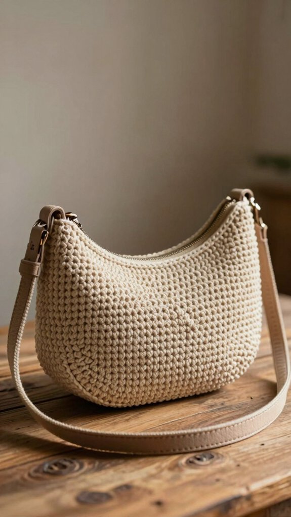 smooth half moon crossbody bag