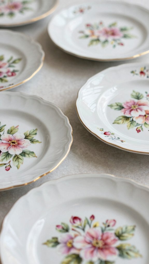 spring floral painted chargers