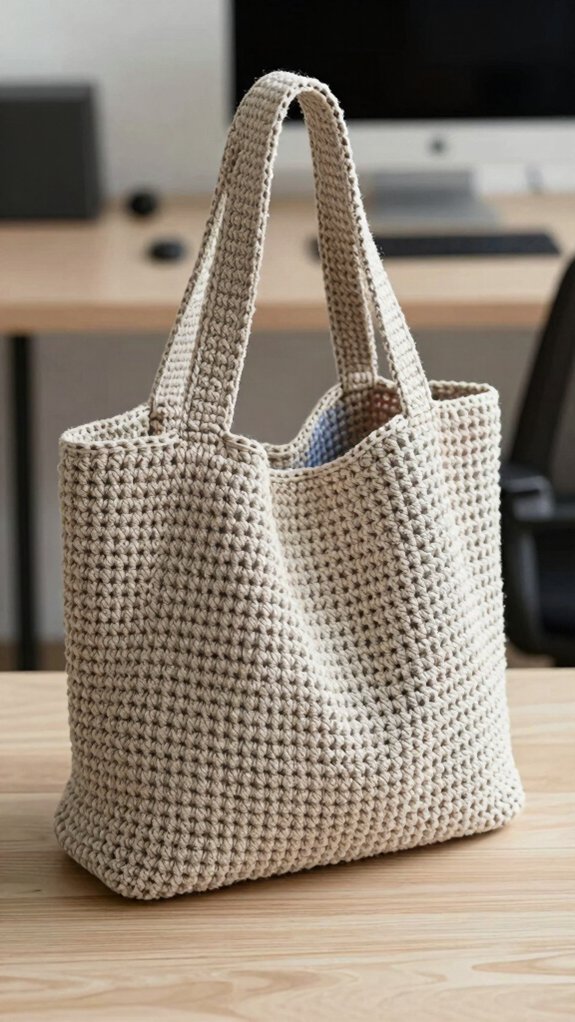 sturdy cotton laptop tote