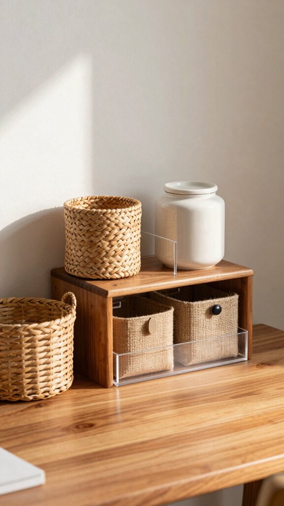 stylish tidy desk storage