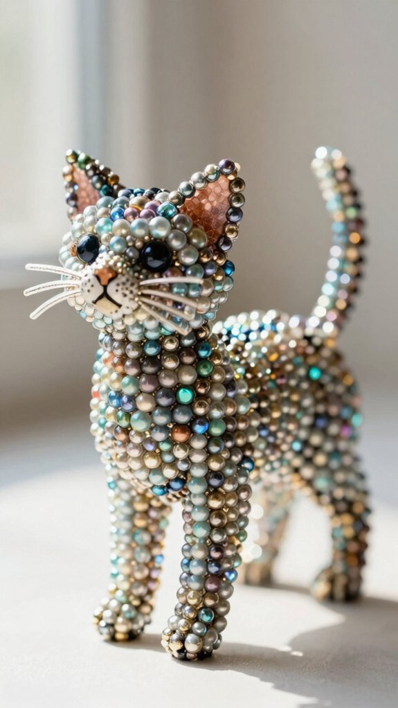 tiny cat figure beadwork tips