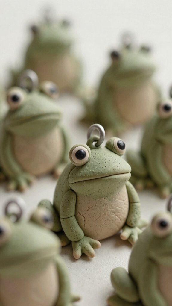 tiny clay frog charms