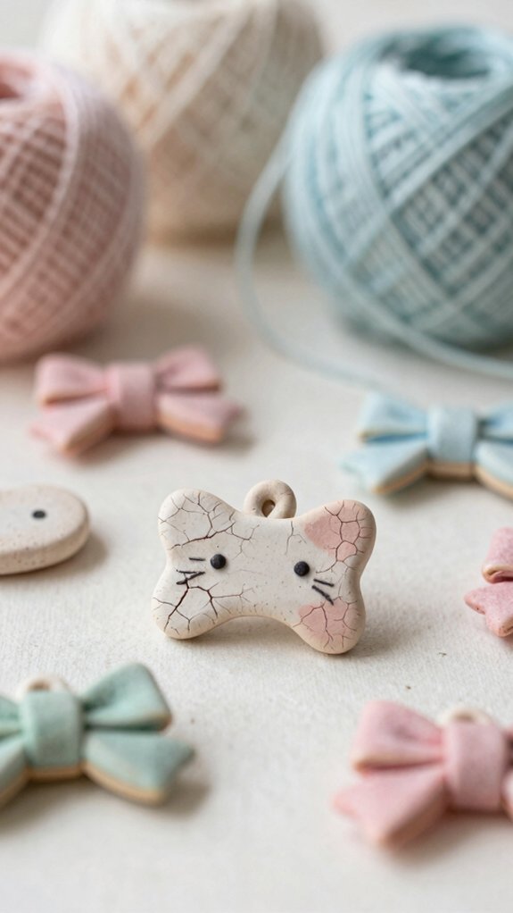tiny dressy clay bow charm