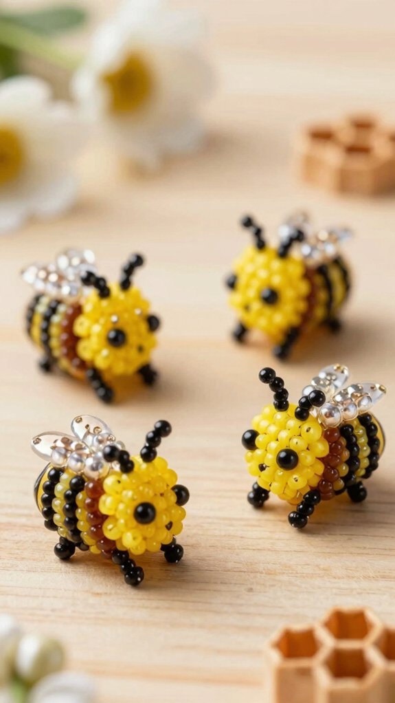 tiny seed bead bee decoration