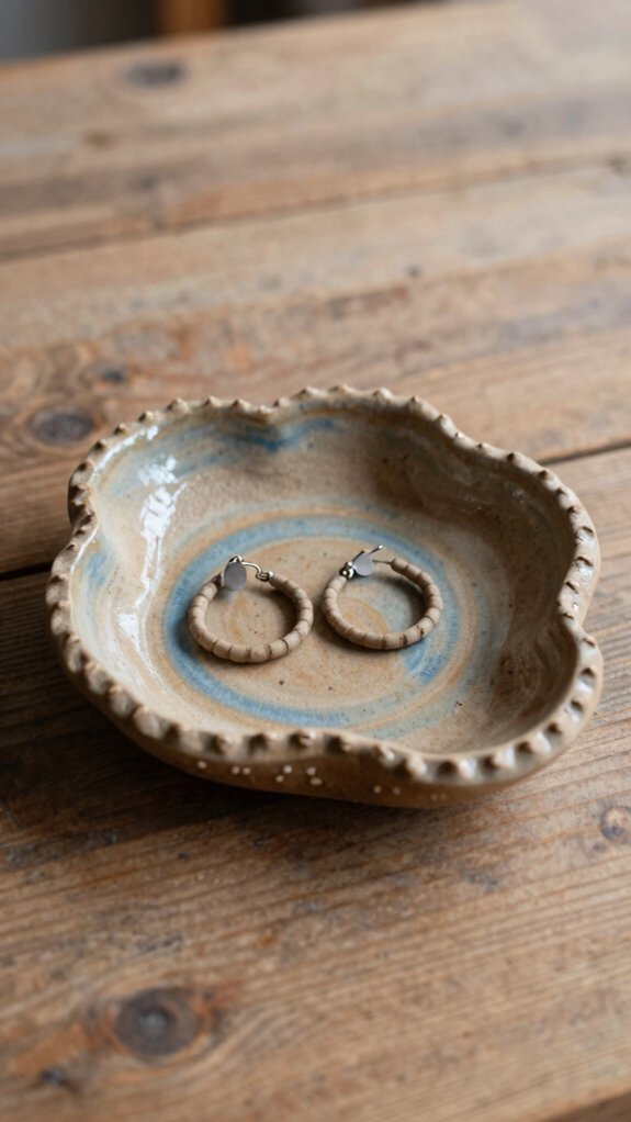 tiny textured clay jewellery tray