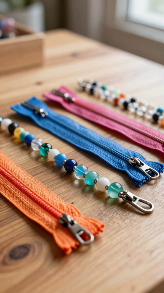tiny zipper pull bead charms