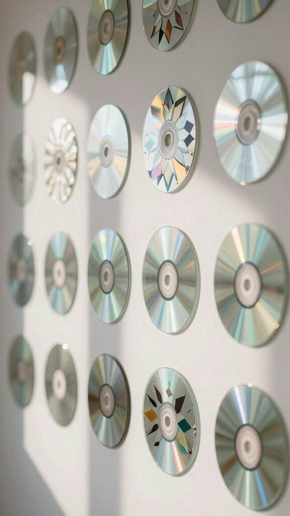 upcycled cd mirror border sparkle