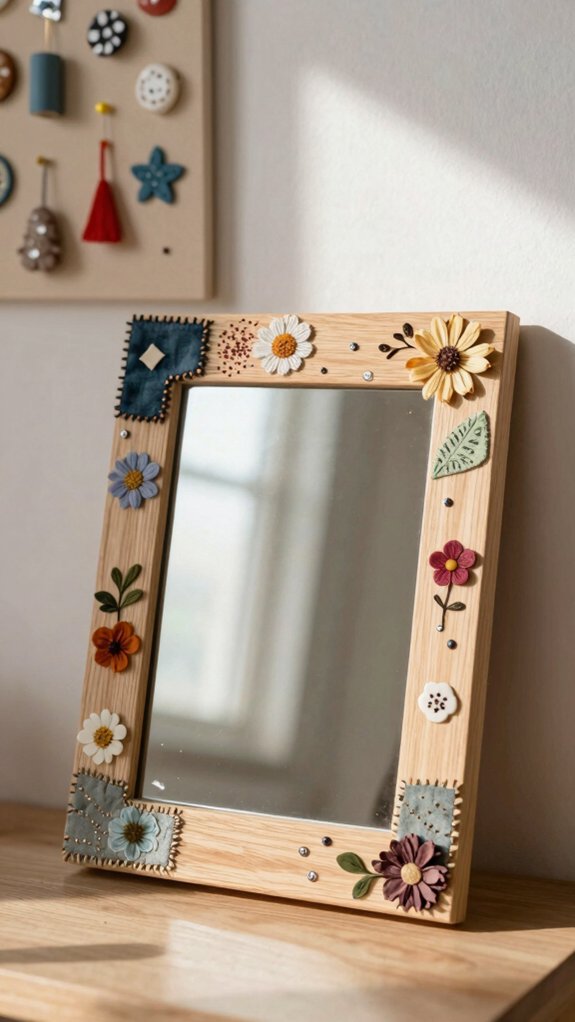 upcycled decorative mirror frame