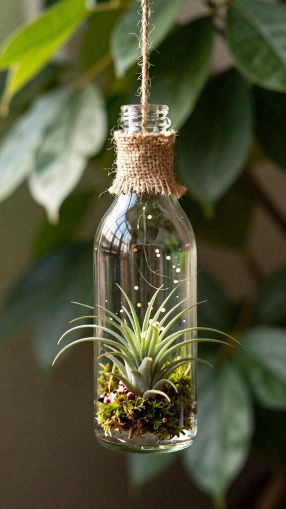 upcycled hanging bottle planters