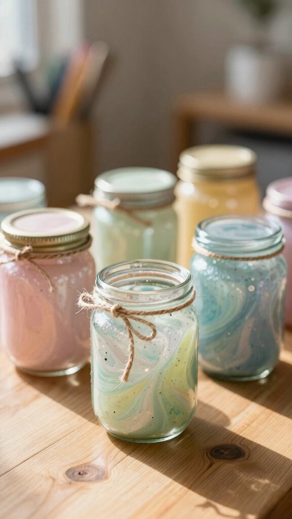 upcycled painted glass jar d cor