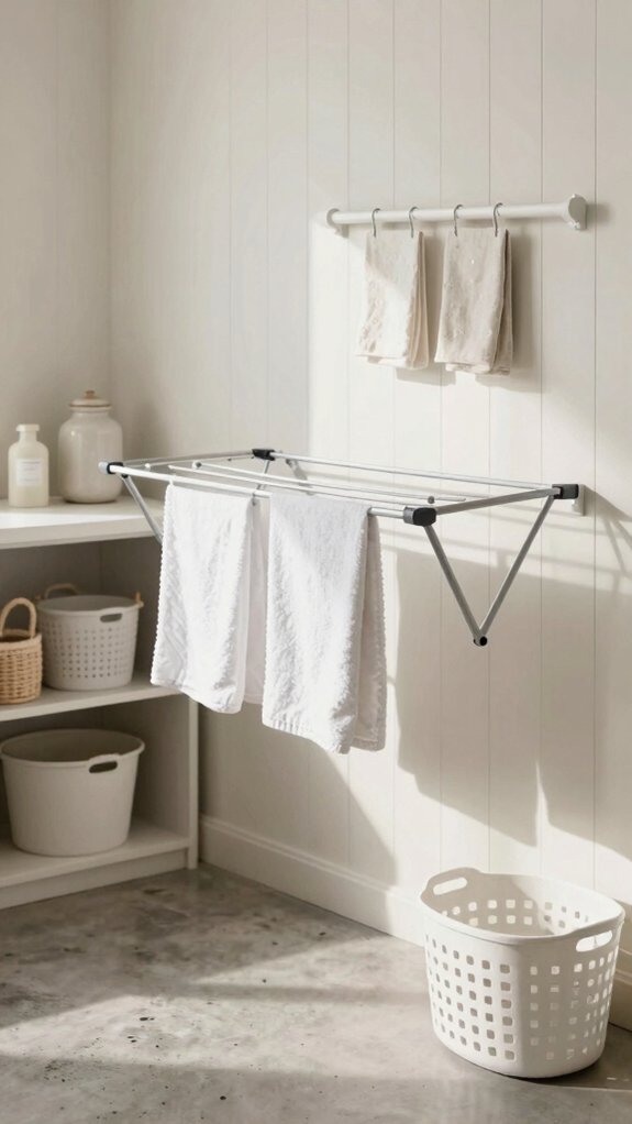 wall mounted fold down drying rack
