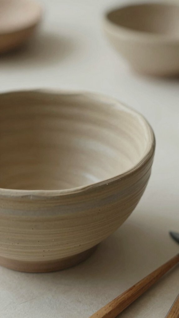 wavy clay paint bowl