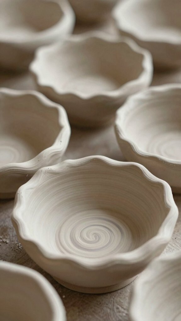 wavy painted clay catchall bowl