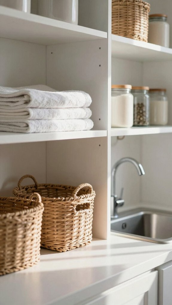 woven bins for laundry organization
