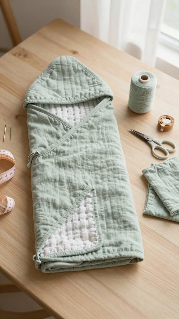 baby swaddle hemmed corners