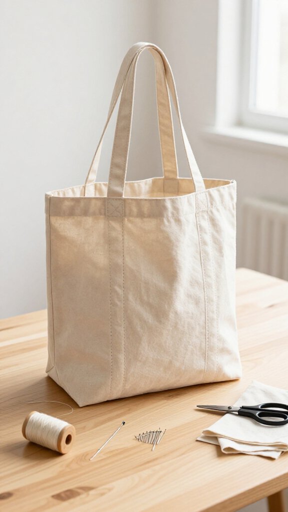 beginner hand sewn tote bag