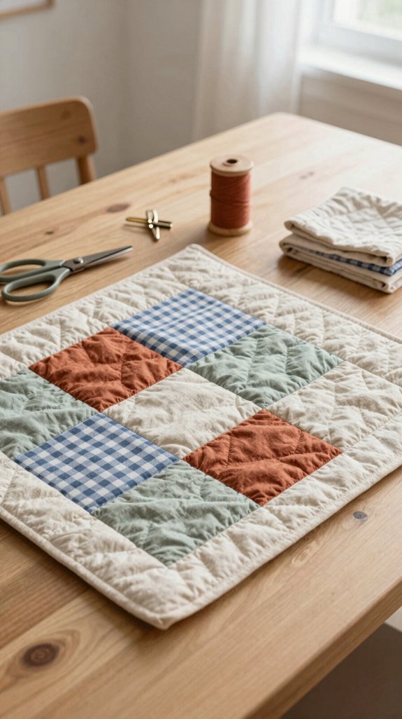 beginner quilted table mat