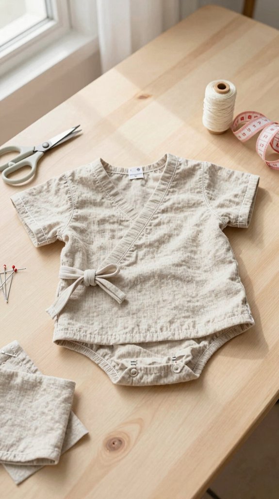 beginner wrap style baby top