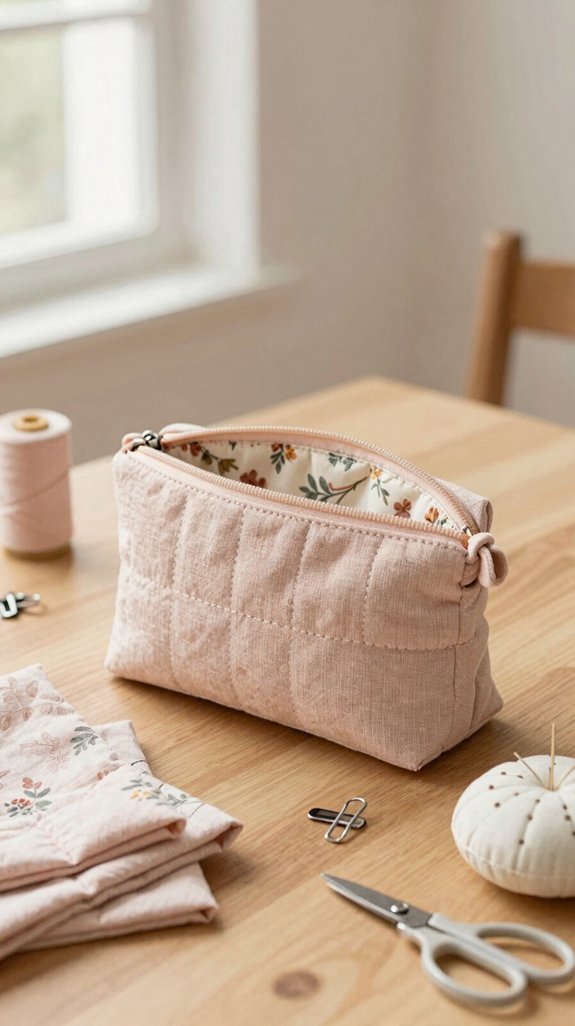 beginner zipper cosmetic pouch