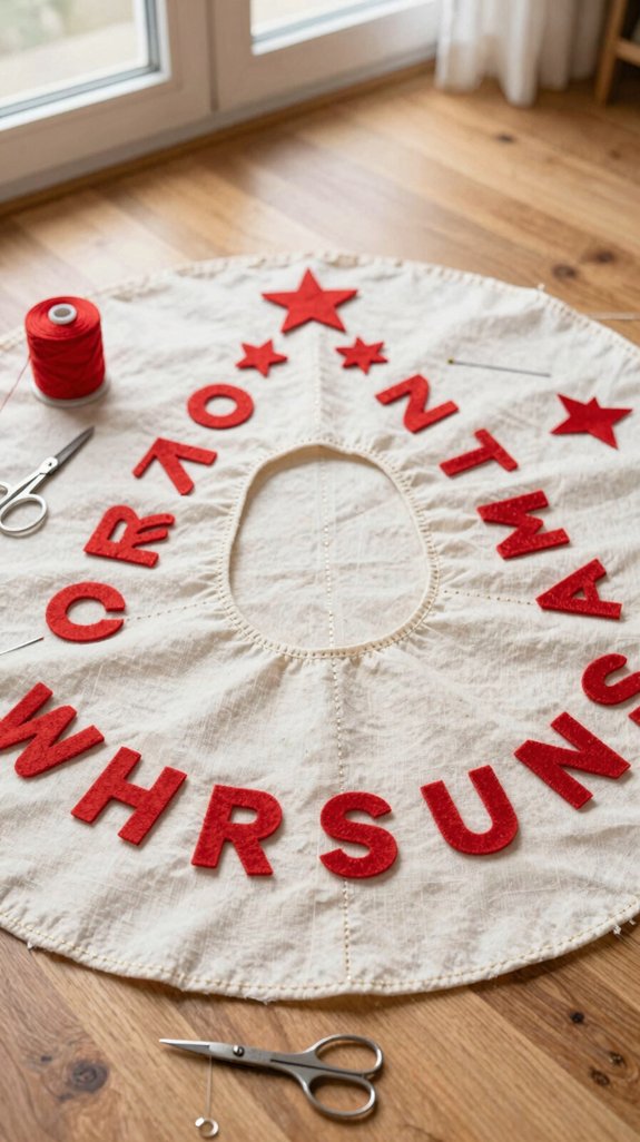 bold appliqu joy tree skirt
