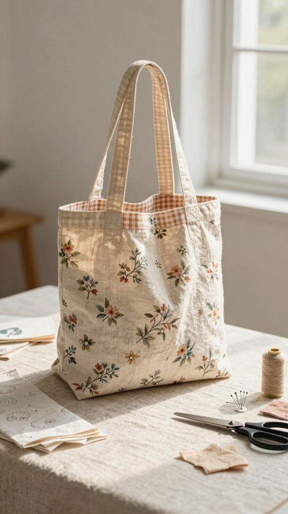 boxed corner vintage market tote