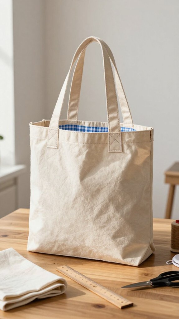 boxy tote with hidden pocket