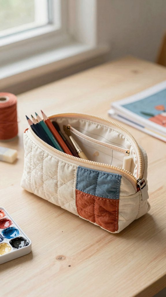 bright boxy zipper pencil case