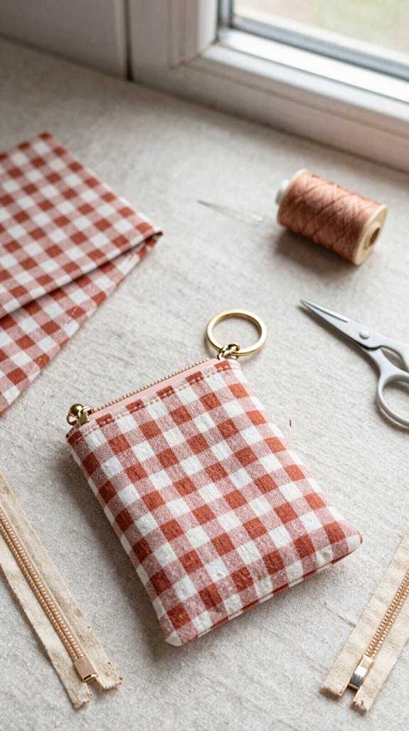 bright floral zipper key purse