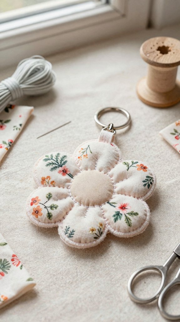 bright flower keychain strap