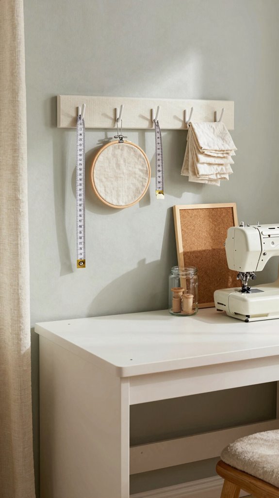 budget friendly sewing room decor