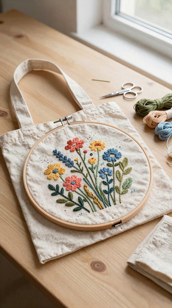 charming french knot floral embroidery