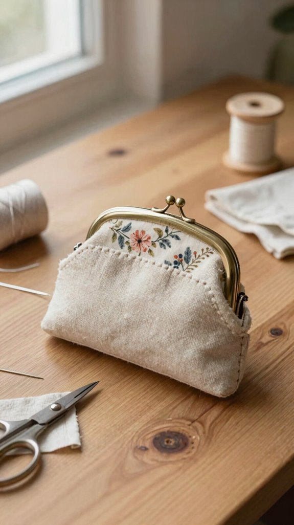cheerful handcrafted zipper purse