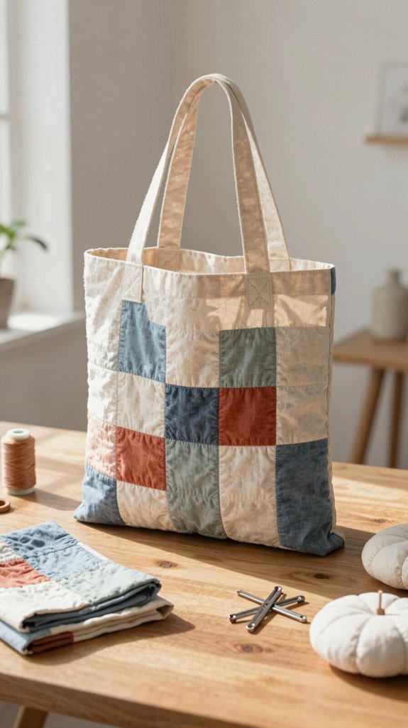 cheerful patchwork tote tips