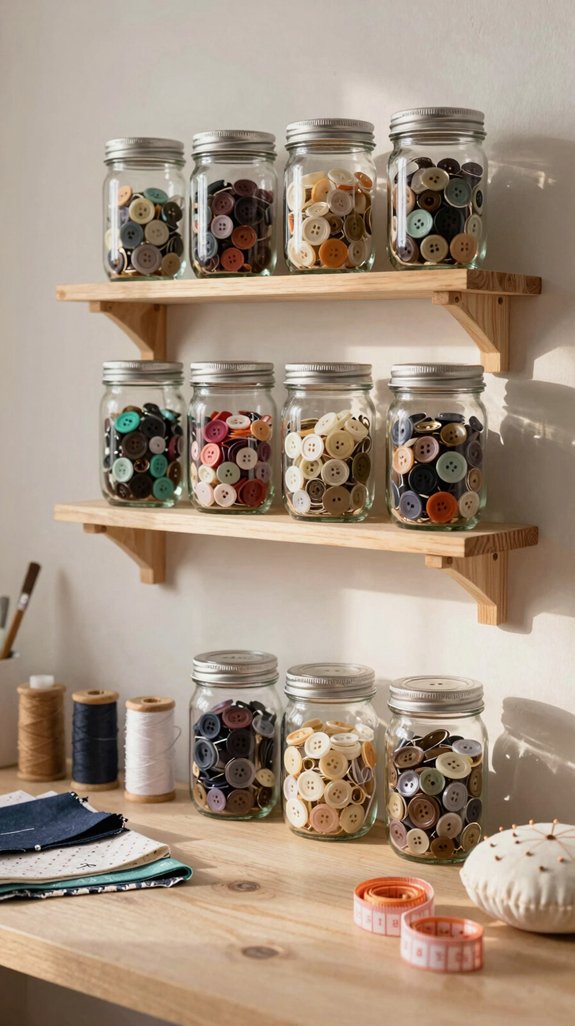 clear jar button organizer