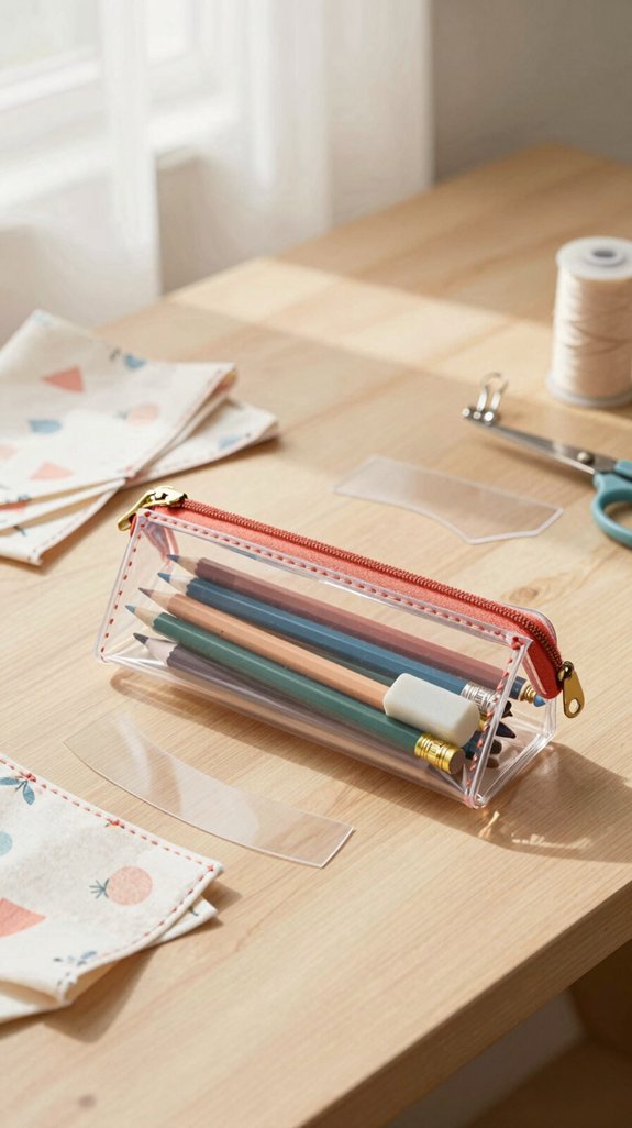 clear vinyl pencil case organizer