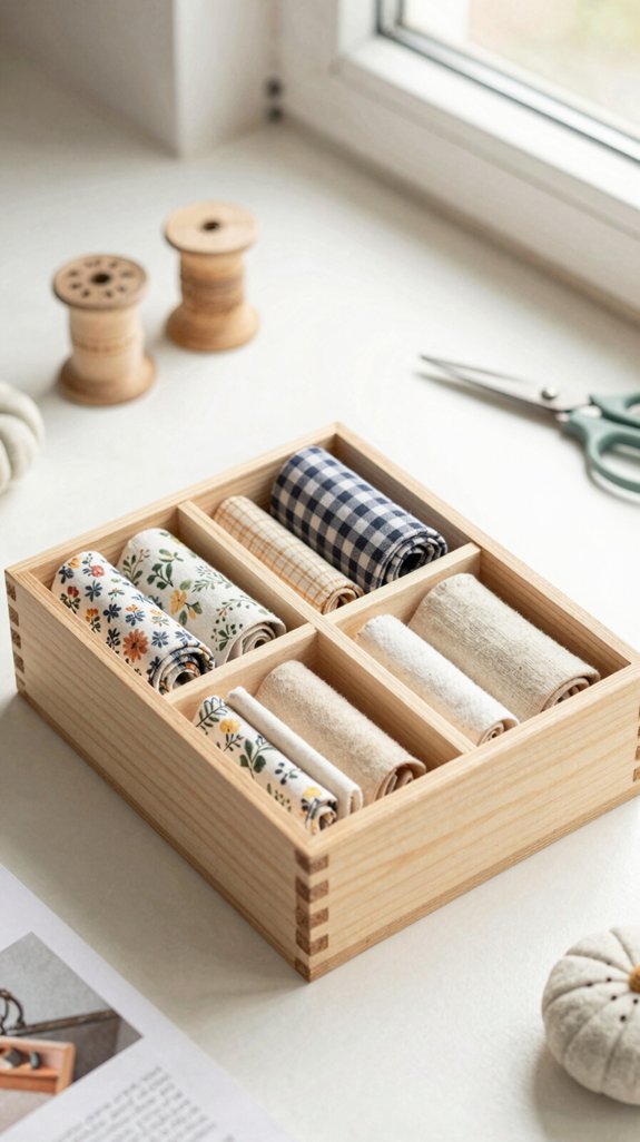 color coded mini scrap bins