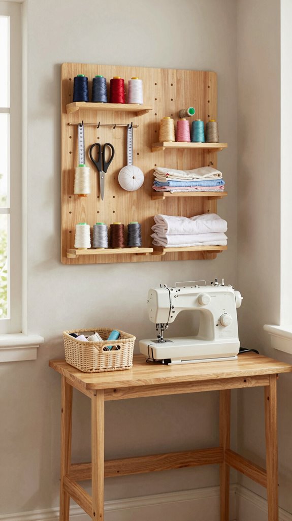 color coded sewing storage zones
