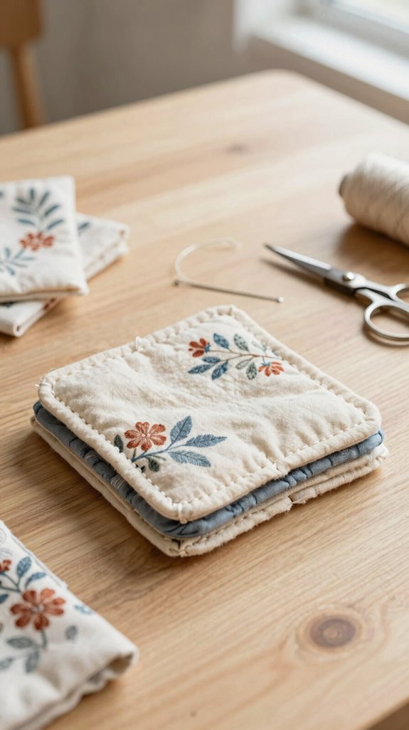cotton scrap fabric coasters