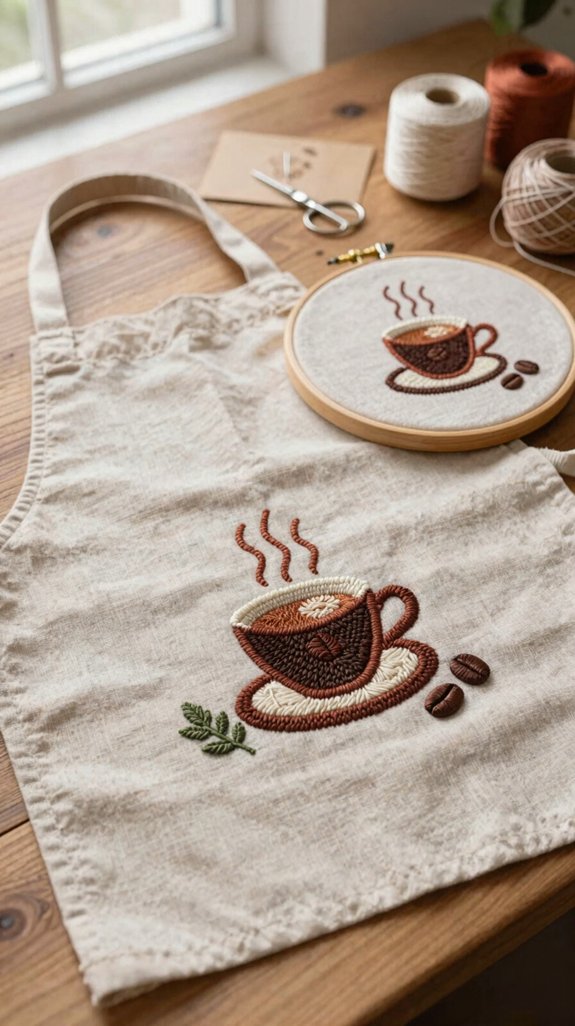 cozy coffee embroidery for gifts