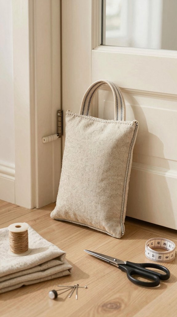 cozy diy fabric weighted door stop