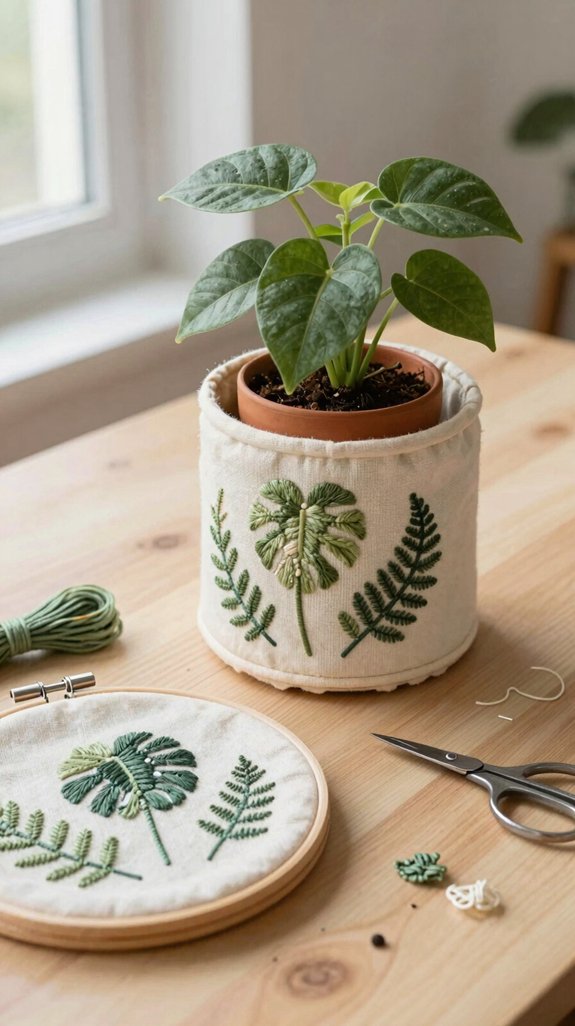 cozy embroidered indoor jungle