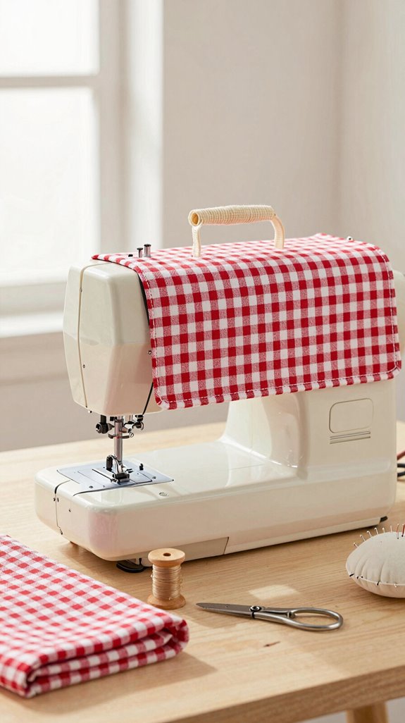 cozy gingham sewing cover