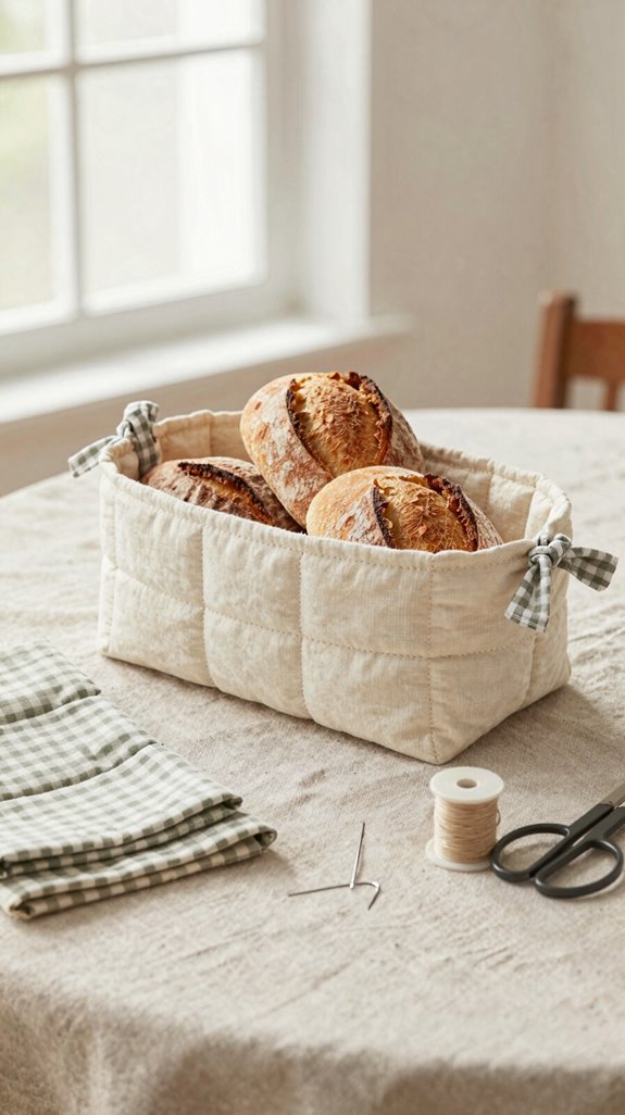 cozy handmade bread baskets