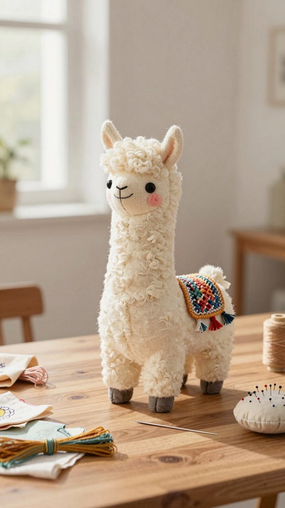 cozy handmade llama plush